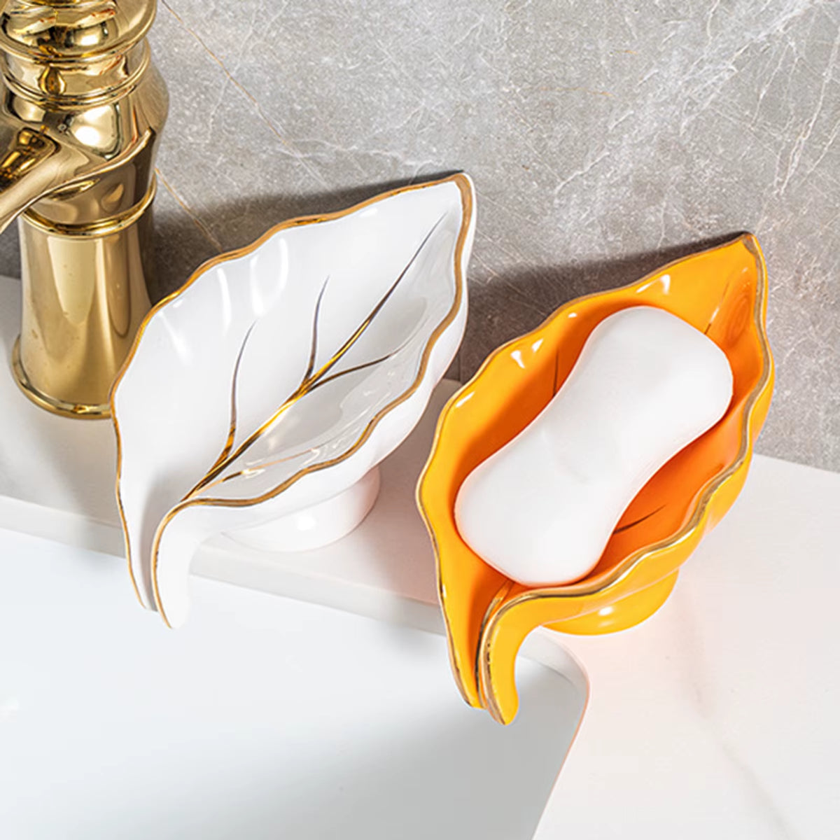 Ceramics Bathroom Soap Dishes Self Draining Container Storage Case Box Soap Holder for Bathtub Toilet Shower Countertop Decor